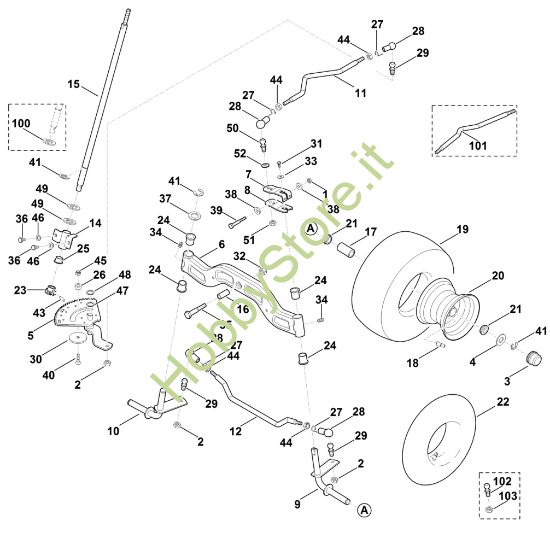 Picture of F - Sterzo, ruota anteriore MT 6127.0 ZL
