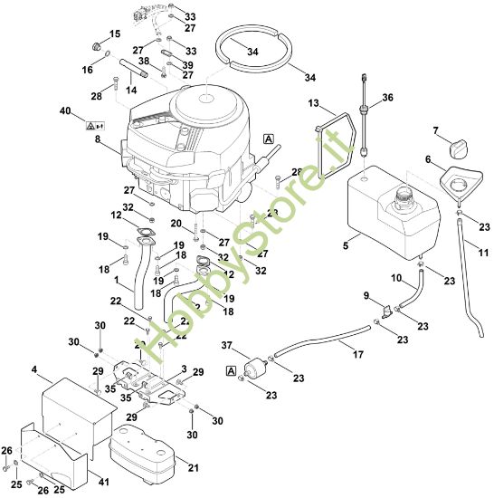 Picture of H - Motore, serbatoio MT 6127.1 ZL