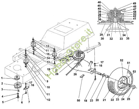 Picture of C - Trasmissione a cinghia, ruote posteriori MT 640 (1996)