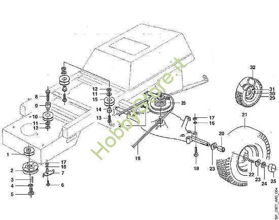 D - Trasmissione a cinghia, ruote posteriori MT MT 640 (1997) della marca Viking