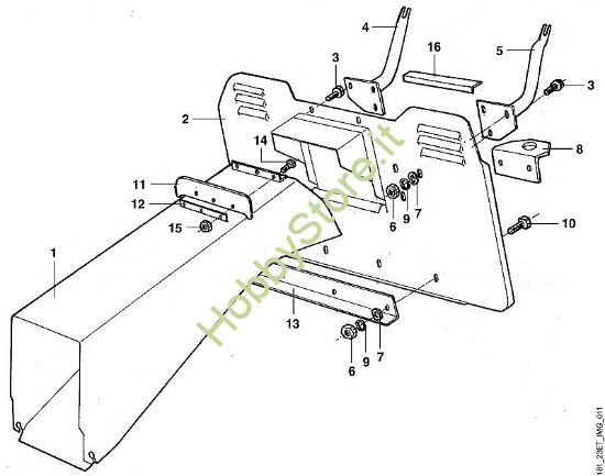 K - Supporto cesto  raccolta erba MT MT 640 (1997) della marca Viking