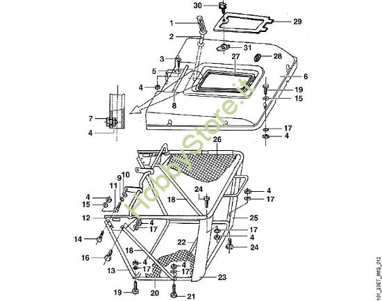 L - Cesto raccolta erba MT MT 640 (1997) della marca Viking