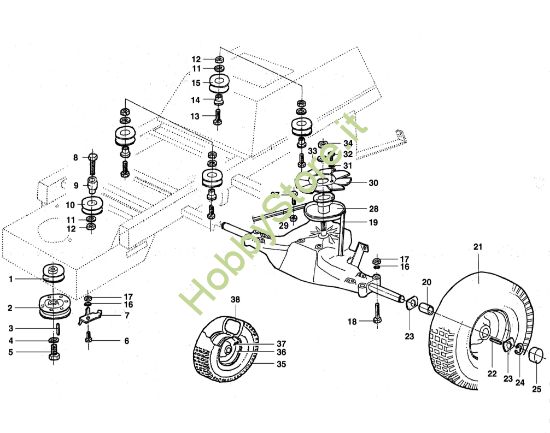 Picture of D - Trasmissione a cinghia, ruote posteriori MT 680