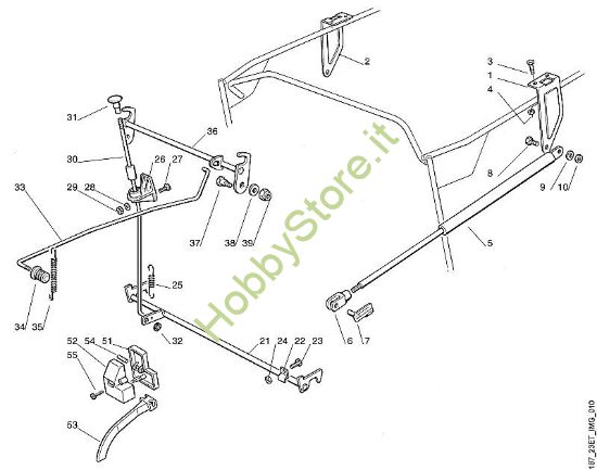 J - Dispositivo di sollevamento cesto raccolta erba MT MT 780 (1999) della marca Viking