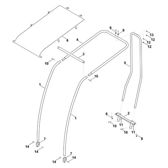 Picture of A - Tettuccio parasole ASD 500