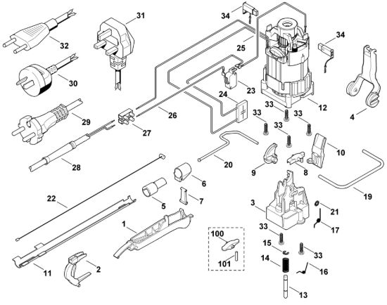 Picture of C - Motore elettrico, sistema d'innesto marce HE 515