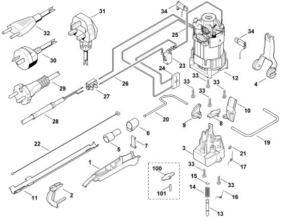 Picture of C - Motore elettrico, sistema d'innesto marce HE 615