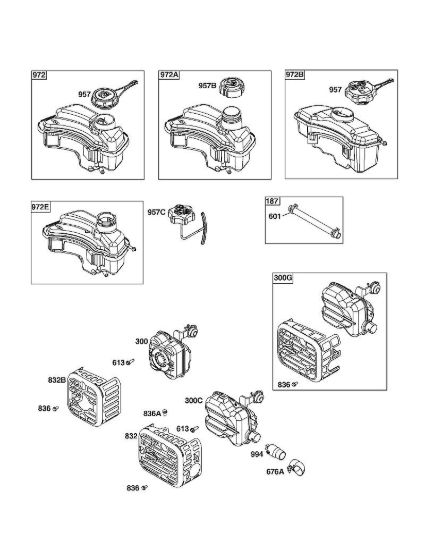 F - Sistema di scarico, alimentazione carburante B&S - 09 €¦ 093J02-0036-H1 brand Stihl