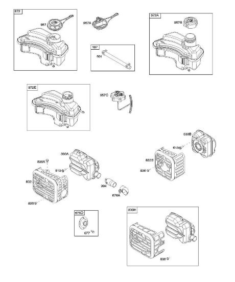 F - Sistema di scarico, alimentazione carburante B&S - 09 €¦ 09P602-0009-F1 brand Stihl
