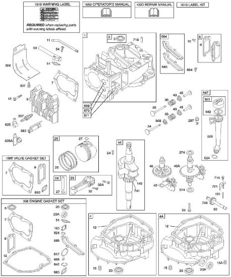D - Albero a camme, albero motore, cilindro, coppa motore, lubrificazione, gruppo pistone, valvole B&S - 12 €¦ 127807-0662-01 brand Stihl
