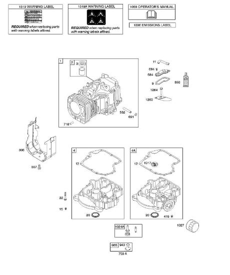 F - Cilindro, coppa motore, lubrificazione, manuale per l'utente, etichetta di avvertenza B&S - 21 €¦ 217802-0110-B1 brand Stihl