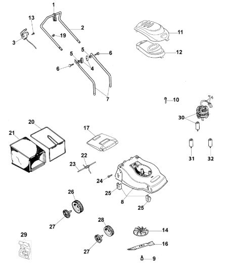 Picture of Esploso completo K 40 P Rasaerba elettrico