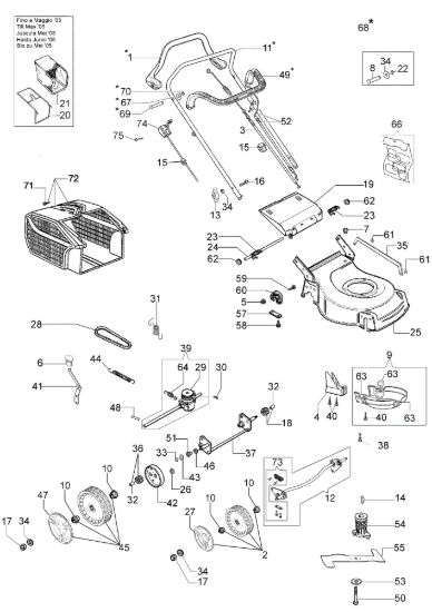 Picture of Esploso completo G 48 TB Rasaerba