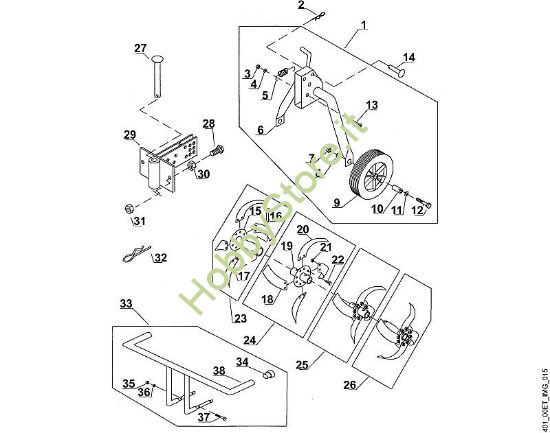 H - Set di zappatura, ruota di appoggio VH VH 650 della marca Viking