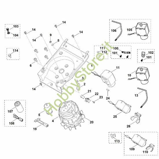 Picture of C - Motore, interruttore GE 105