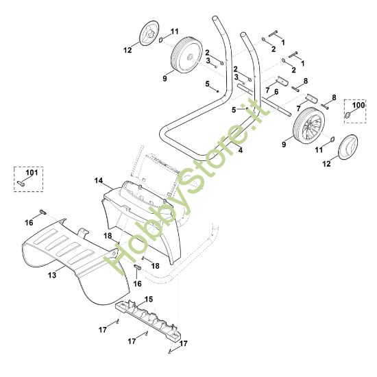 Picture of C - Piede della ruota GE 250.1