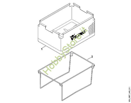 A - Contenitore per trituratore Parti accessorie AHB 070 della marca Viking
