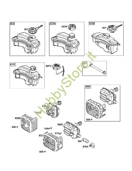 F - Sistema di scarico, alimentazione carburante B&S - 09 €¦ 093J02-0036-H1 brand Stihl