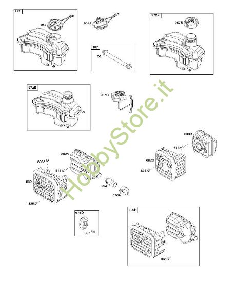F - Sistema di scarico, alimentazione carburante B&S - 09 €¦ 09P602-0012-H1 brand Stihl