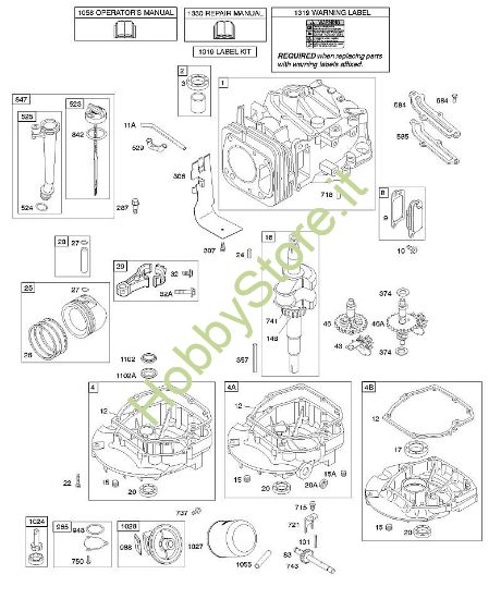 D - Albero a camme, albero motore, cilindro, coppa motore, lubrificazione, gruppo pistone B&S - 12 €¦ 121602-0383-E1 brand Stihl