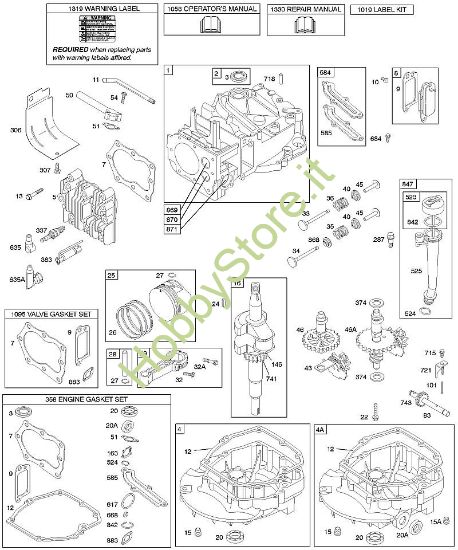 D - Albero a camme, albero motore, cilindro, coppa motore, lubrificazione, gruppo pistone, valvole B&S - 12 €¦ 127807-0662-01 brand Stihl