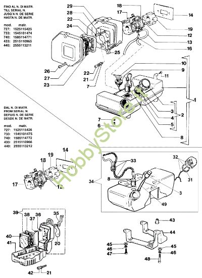 Picture of Serbatoio e filtro aria 440 BP Decespugliatore