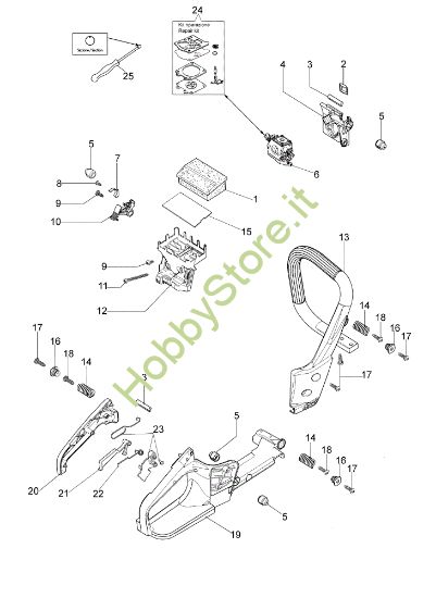 Picture of Impugnatura e filtro aria GS 350 (Euro 2) Motosega