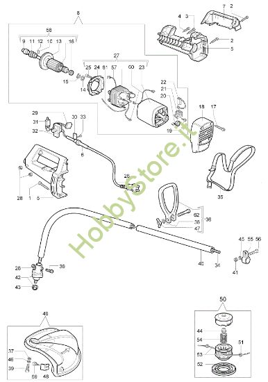 Picture of Esploso completo TR 100 E Trimmer elettrico