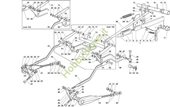 Picture of Sollevamento piatto di taglio OM 102C/18,5H Cat.2010 Trattorino