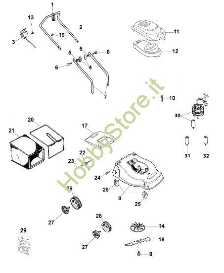Picture of Esploso completo K 40 P Rasaerba elettrico