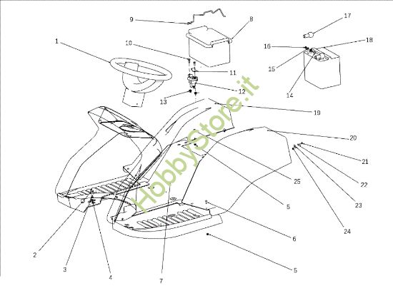 Picture of Cofano (3/3) OM 105J/22H Cat.2010 Trattorino (solo per il mercato tedesco)