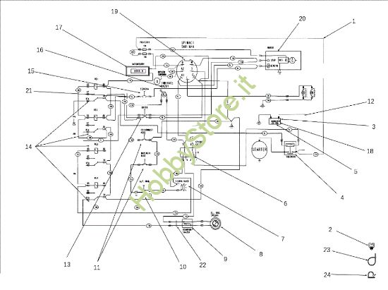 Picture of Schema elettrico OM 105J/22H Cat.2010 Trattorino (solo per il mercato tedesco)