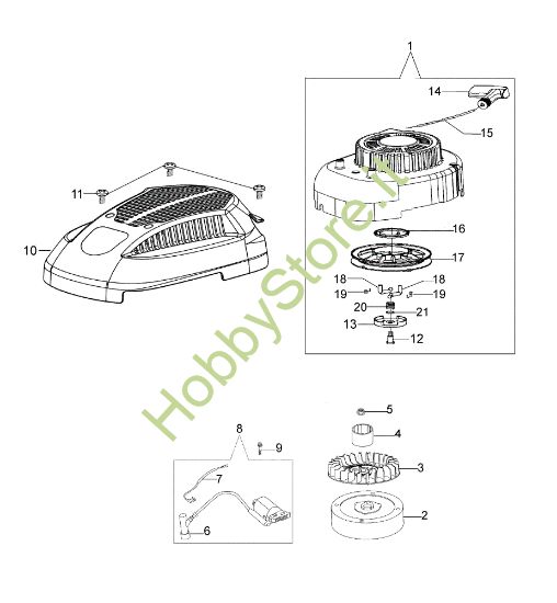 Picture of Avviamento e volano G 53 TK (K650) Rasaerba