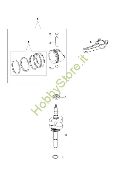 Picture of Albero e pistone G 53 PK (K650) Rasaerba