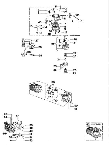 Picture of Avviamento e motore TS 33 Tagliasiepi
