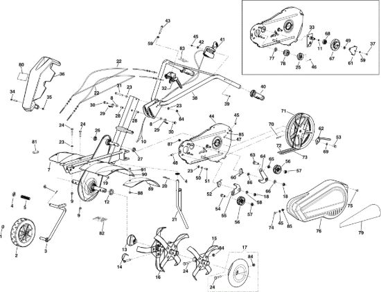 Picture of Esploso completo MH 170RK (K700 H - SN T210) Motozappa (solo per il mercato francese)