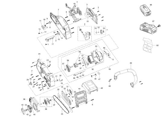 Picture of Esploso completo GS 220 Li-Ion Motosega