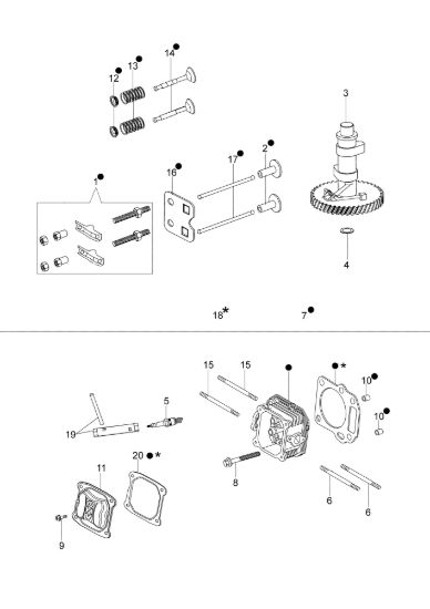 Picture of Testa e valvole G 44 TK ESSENTIAL (K500 - AUTOCHOKE) Rasaerba