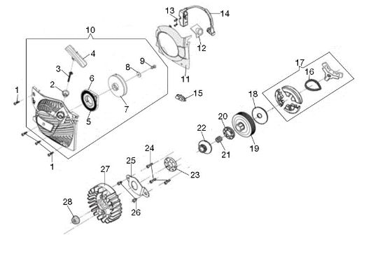 Picture of Avviamento e frizione GS 51 Motosega