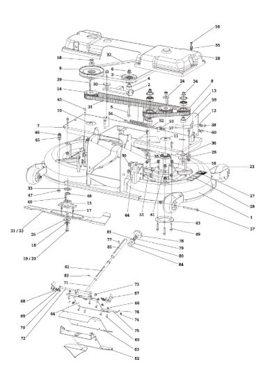 Picture of Piatto di taglio (1/2) OM 106/24 KH (K2400AVD V-Twin) Cat. 2015 Trattorino