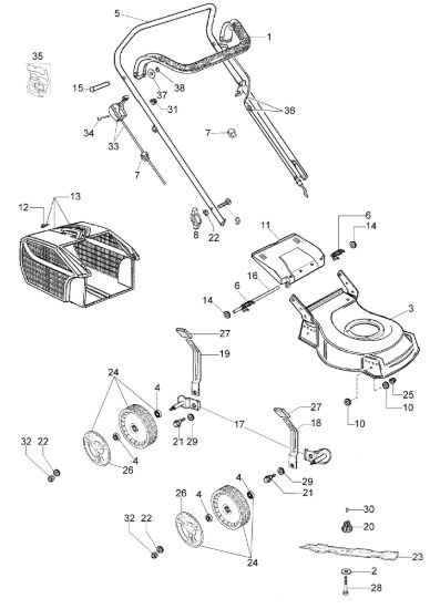 Picture of Esploso G 44 PK COMFORT (K600 - AUTOCHOKE) Rasaerba
