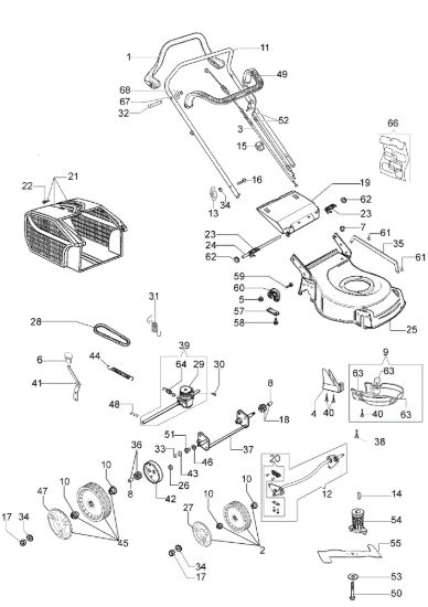 Picture of Esploso completo G 48 TB COMFORT Rasaerba