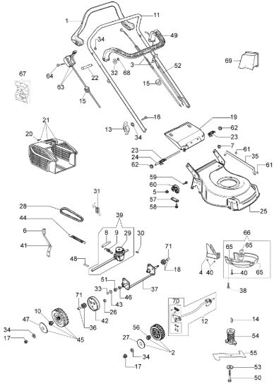 Picture of Esploso G 53 TK COMFORT (K650) Rasaerba