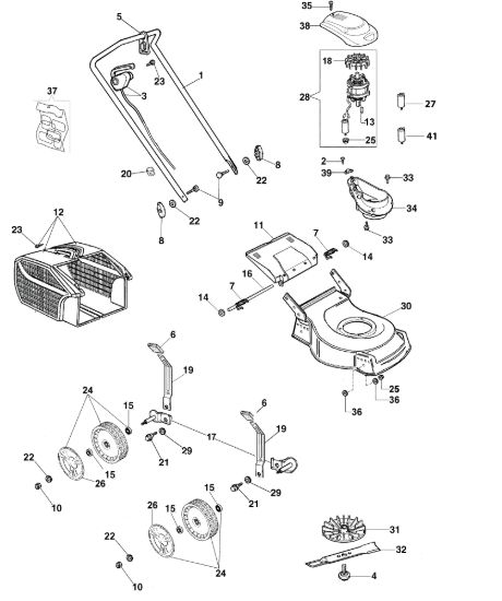 Picture of Esploso completo G 44 PE COMFORT PLUS Rasaerba elettrico