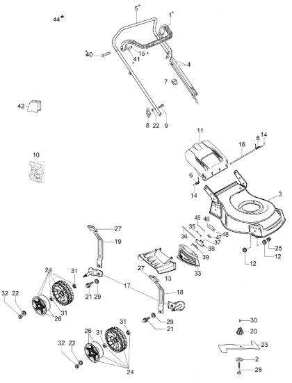 Picture of Esploso completo G 48 PK COMFORT SD (K 600 AUTOCHOCKE) Rasaerba