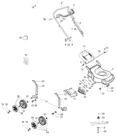 Picture of Esploso completo G 53 PK COMFORT SD (K 800) Rasaerba
