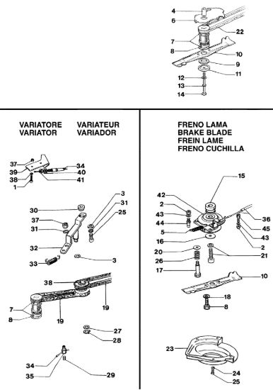 Picture of Variatore e freno lama LUX 53 KT Rasaerba