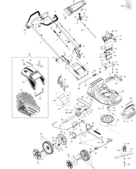 Picture of Esploso MAX 48 TBX ALLROAD ALUMINIUM (2018) Rasaerba