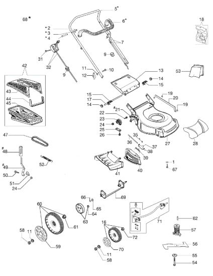 Picture of Esploso completo GV 53 PK ALLROAD PLUS 4 (K650) Rasaerba