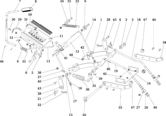 Picture of Regolazione piatto di taglio OM 106/24 KH (K2400AVD V-Twin) Cat. 2018 Trattorino